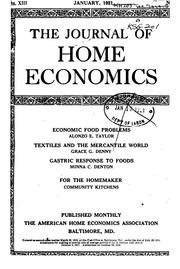 Cover of: The journal of home economics