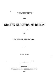 Cover of: Geschichte der grauen Klosters zu Berlin
