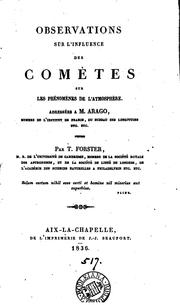 Cover of: Observations sur l'influence des comètes sur les phénomènes de l'atmosphère
