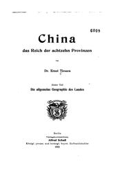 Cover of: China: Das Reich der achtzehn Provinzen