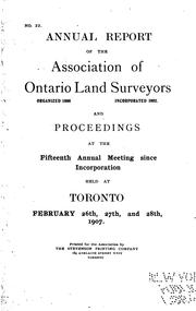 Annual Report of the Association of Ontario Land Surveyors by Association of Ontario Land Surveyors