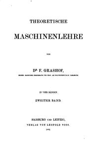 Cover of: Theoretische Maschinenlehre by 