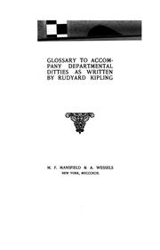 Cover of: Glossary to Accompany Departmental Ditties as Written | 
