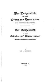 Cover of: Der Dengelstock and other Poems and Translations in the Pennsylvania-german ...