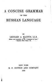 A Concise Grammar of the Russian Language
