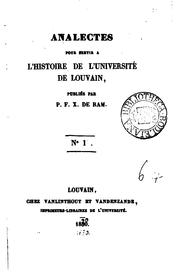 Cover of: ANALECTES