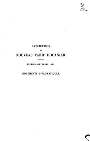 Cover of: Application du nouveau tarif douanier