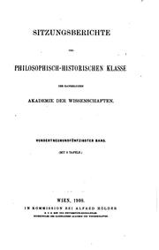 Cover of: Sitzungsberichte der philosophisch-historischen Klasse der kaiserlichen ... by 