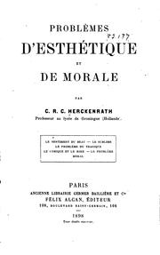 Cover of: Problèmes d'esthétique et de morale