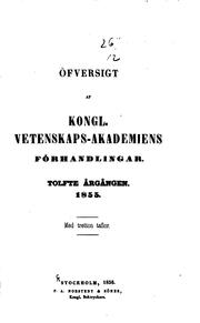 Cover of: Öfversigt af kongl. vetenskaps-akademiens forhandlingar by 