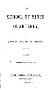 Cover of: The School of Mines Quarterly