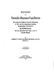 Cover of: History of Cornelis Maessen Van Buren: Who Came from Holland to the New ... | 