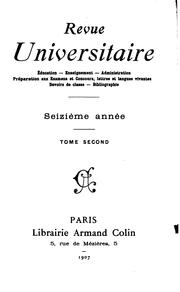 Cover of: Revue universitaire by 