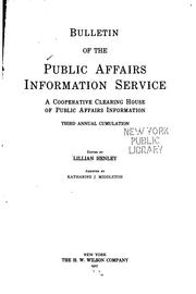 Cover of: Public Affairs Information Service bulletin