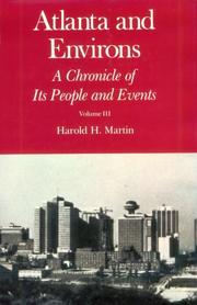 Cover of: Atlanta and environs