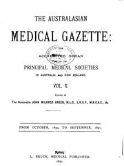 Cover of: Australasian Medical Gazette by 
