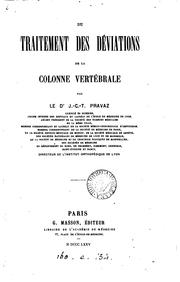 Cover of: Du traitement des déviations de la colonne vertébrale
