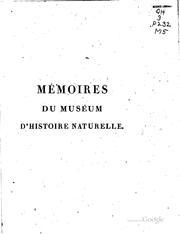 Cover of: Mémoires du Muséum d'histoire naturelle