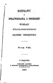 Cover of: Rozprawy Wydziału Filologicznego