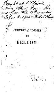 Cover of: Oeuvres choisies de Belloy