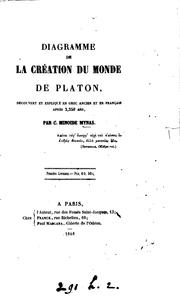 Cover of: Diagramme de la création du monde de Platon [in the Republic, book 8] découvert et expliqué en ... by 