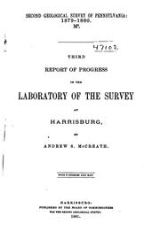 Cover of: Third Report of Progress in the Laboratory of the Survey at Harrisburg by 