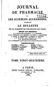 Cover of: Journal de pharmacie et des sciences accessoires