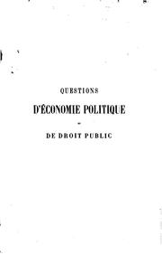 Cover of: Questions d'economie politique et de droit public