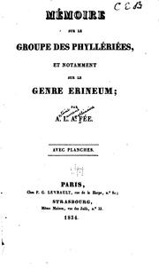 Cover of: Mémoire sur le group des phyllériées: et notamment sur le genre Erineum