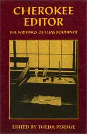 Cover of: Cherokee editor: the writings of Elias Boudinot
