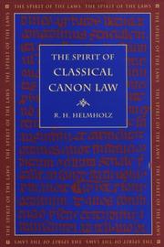 Cover of: The spirit of classical canon law