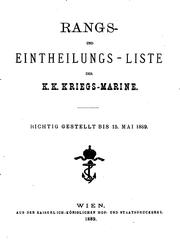 Cover of: Rang- und Einteilungsliste der K. U. K. Kriegsmarine by 