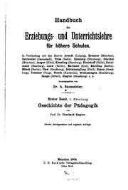 Cover of: Handbuch der Erziehungs- und Unterrichtslehre für höhere Schulen by 