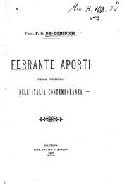 Cover of: Ferrante Aporti nella coscienza dell'Italia contemporanea