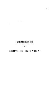 Cover of: Memorials of Service in India | 