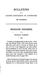 Cover of: Bulletins de la Société historique et littéraire de Tournai by 