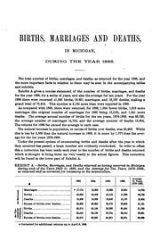 Cover of: Annual report relating to the registry and return of births, marriages, and deaths, in Michigan ... by [name missing]