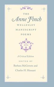 Cover of: The Anne Finch Wellesley manuscript poems