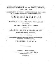Cover of: Commentatio de vi lucis ad creanda principia vegetabilium proxima ...