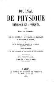 Cover of: Journal de physique théorique et appliquée