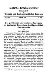 Cover of: Deutsche Geschichtsblätter