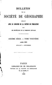 Cover of: Bulletin de la Société de géographie