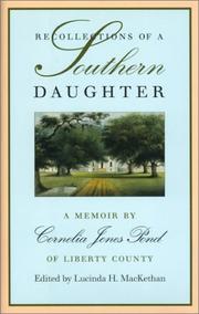 Cover of: Recollections of a southern daughter by Cornelia Jones Pond