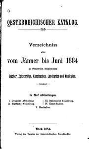 Cover of: Oesterreichischer Catalog: Verzeichniss aller vom Jänner 1883 bis December 1888 in Oesterreich ... by 