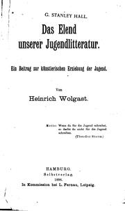 Cover of: Das Elend unserer Jugendlitteratur: Ein Beitrag zur künstlerischen Erziehung ...