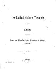 Cover of: De Luciani dialogo Toxaride