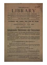 The Medical library. v.4 no.1-2, 1886 by No name