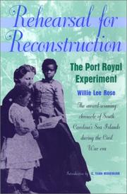 Cover of: Rehearsal for Reconstruction by Willie Lee Nichols Rose