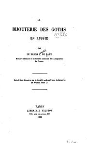 Cover of: La bijouterie des Goths en Russie