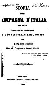 Cover of: Storia della campagna d'Italia nel 1859: descritta ed illustrata ad uso dei soldati e del popolo